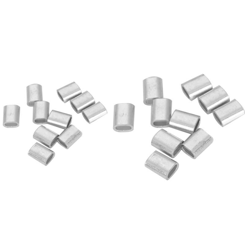 110 stuks staaldraadkabel aluminium mouwen clipfittingen kabelklemmen , 100 stuks 1.2mm & 10 stuks m