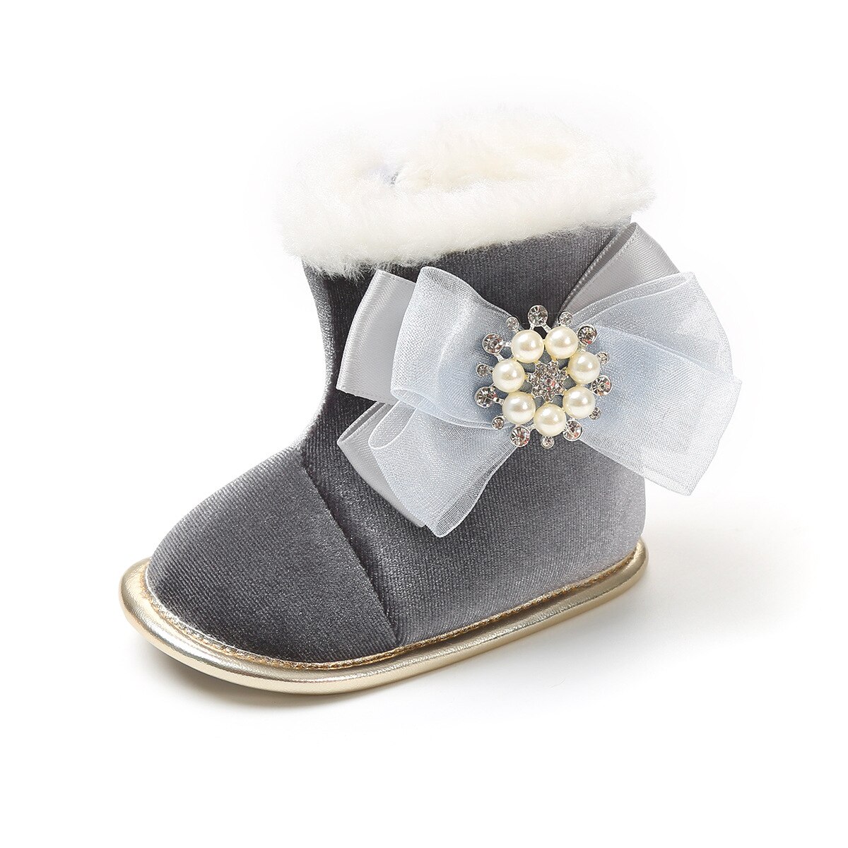 Bottes pour bébés filles en coton | Chaussures chaudes à nœud papillon pour nourrissons, chaussures d'hiver