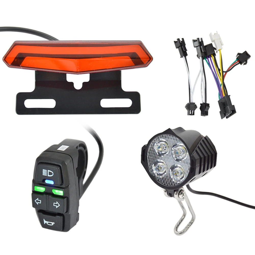 Luz trasera de freno LED para bicicleta eléctrica, lámpara trasera de señal de giro de alto brillo, fácil instalación para luz trasera de bicicleta eléctrica de 36V y 48V