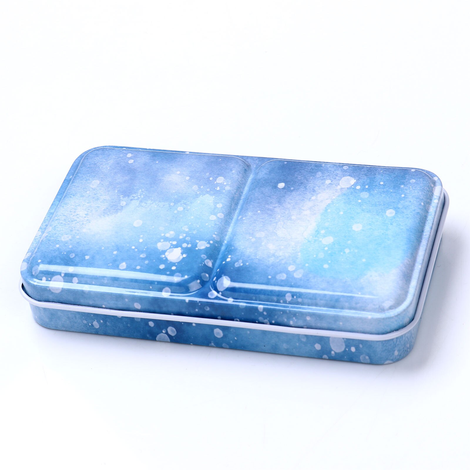 Mini Tin Box Airtight Leak Proof Palette Travel Painting Storage Tins Paint Tray Box for Watercolor Oil Gouache Acrylic Paints: Type 6 Winter Snow