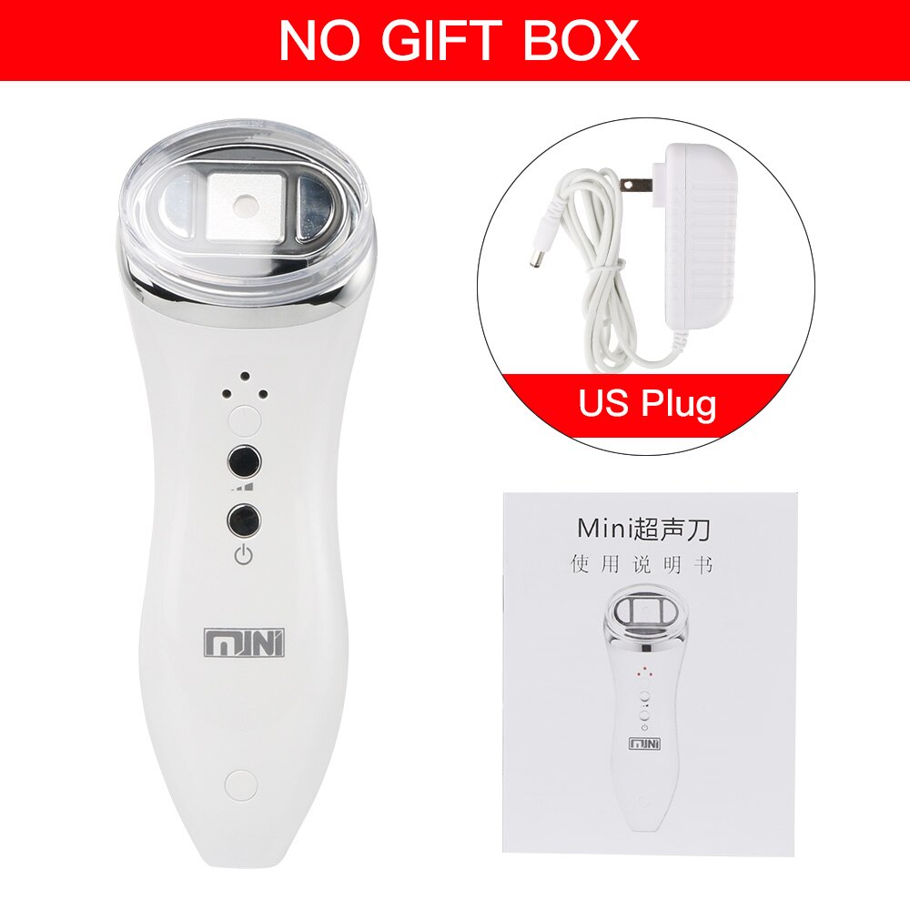 Ultrasone Bipolaire Led Rf Radio Frequentie Gezicht Lifting Huid Rejuveantion Massager Mini Hifu Anti Rimpel Skin Aanscherping Machine: US Plug No Box