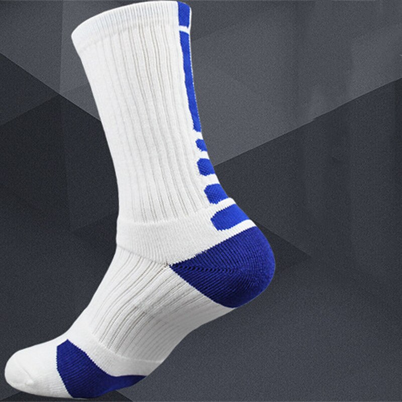Basketball sokker fortykket håndklæde bund sokker herre #39 sokker lange rør udendørs sport høje sokker producenter: Hvidblå