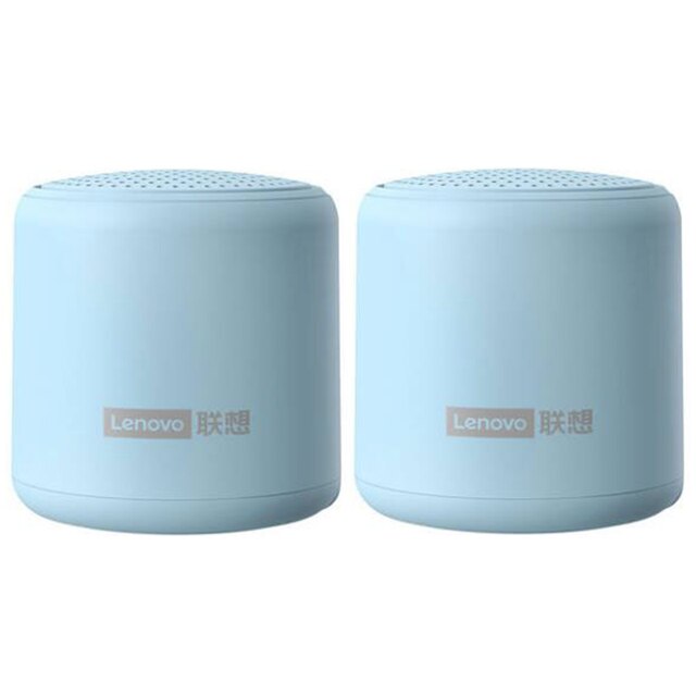 Altoparlante Wireless portatile Lenovo L01 TWS altoparlante compatibile Bluetooth Mini colonna Stereo Surround Bass Box Mic Music Sound: blue 2pcs