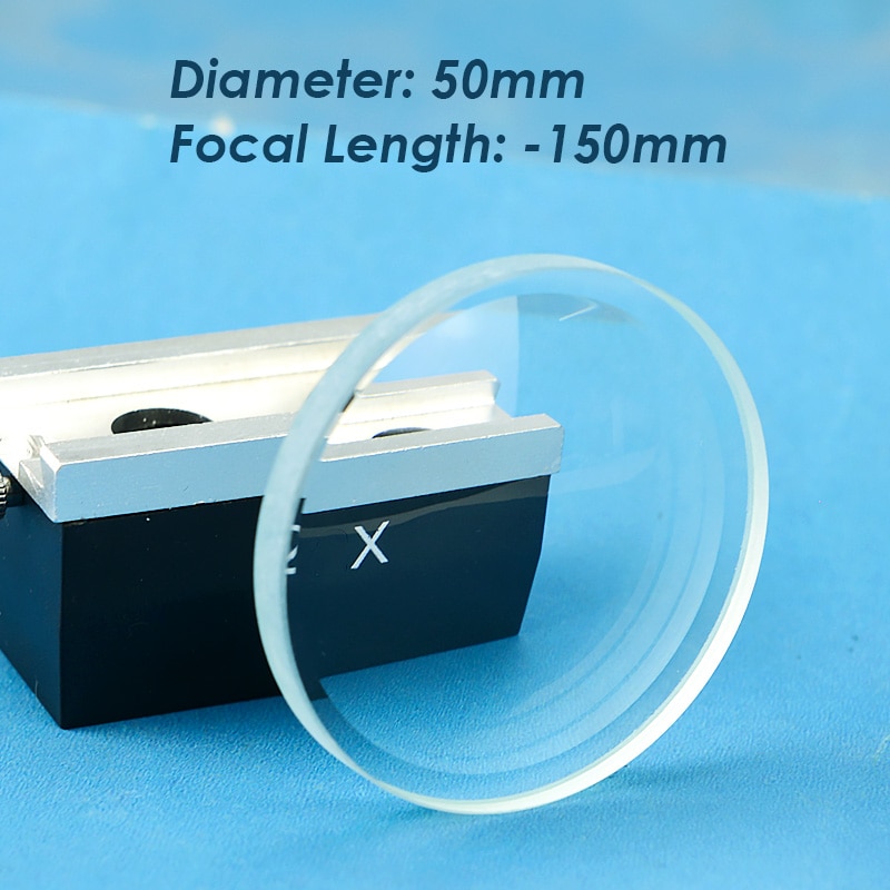 50mm Optical Glass Focal Length -150mm Optics Plano Concave Glass Lens 2PCS