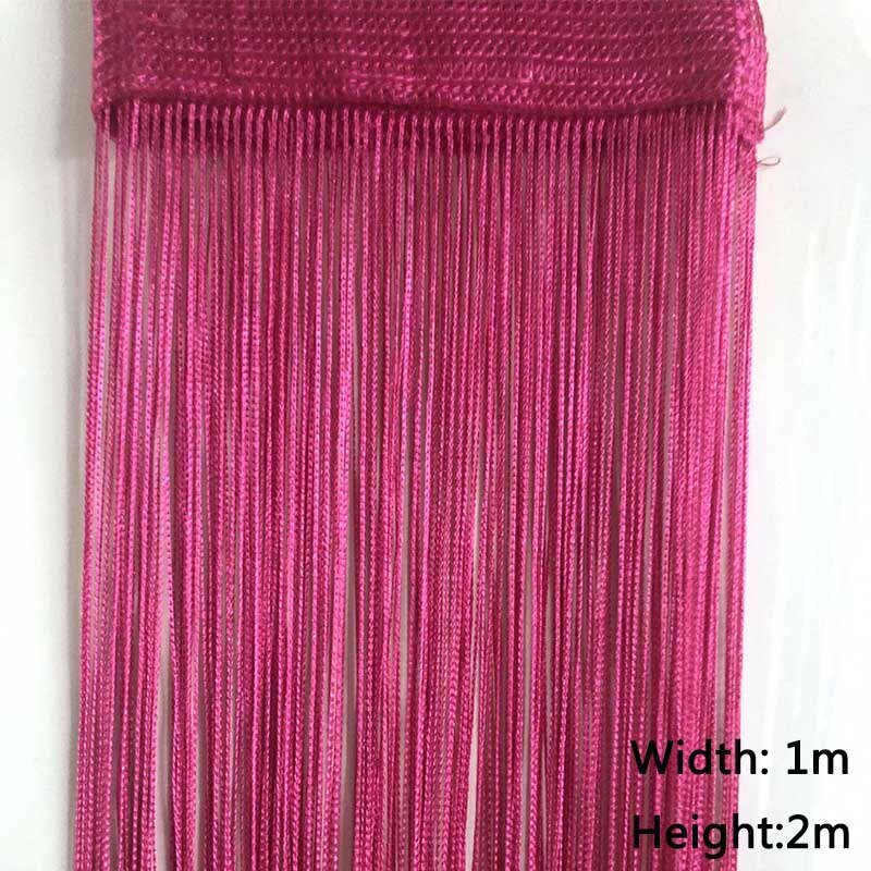 Cortinas de red de gasa de cuerda, paneles de cortina de ventana de 200cm, barra superior, ranura única, gran , 1 ud.