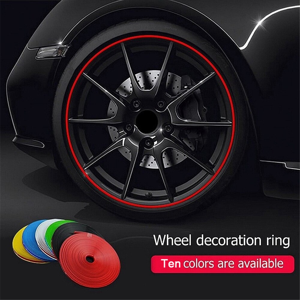Universele Auto Velg Sticker Wiel Decoratie Auto Tire Velgen Plated Strip Bescherming Decoratie 8 Meter