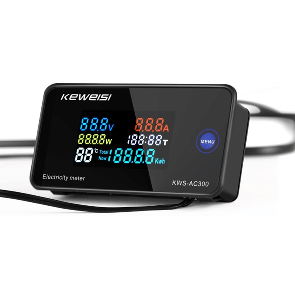 Digital Voltmeter KWS-AC300 AC 50-300V Power Energy Meter LED AC Wattmeter Electric Meter With Reset Function 0-100A