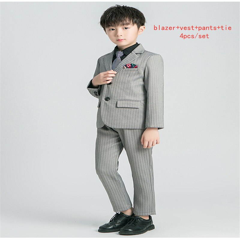 Boys Floral Shirt Birthday Suit Performance Costume