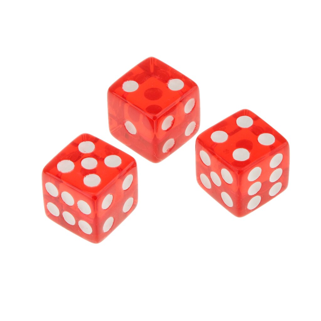 Funny Acrylic 100 x Translucent 16mm Six Sided Spot Dice RPG Games Colorful Dice for Family Kids Party Club Pub Game Supply
