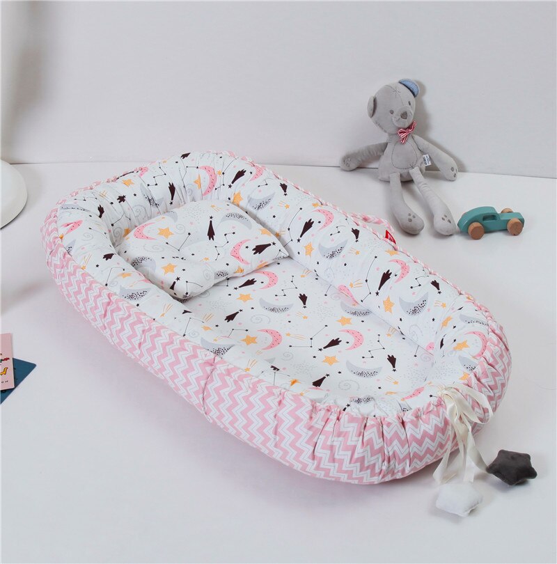 85 x 50cm bærbar babynest nyfødt krybbe vugge pude pude aftagelig seng spædbarn vugge cuna: B12