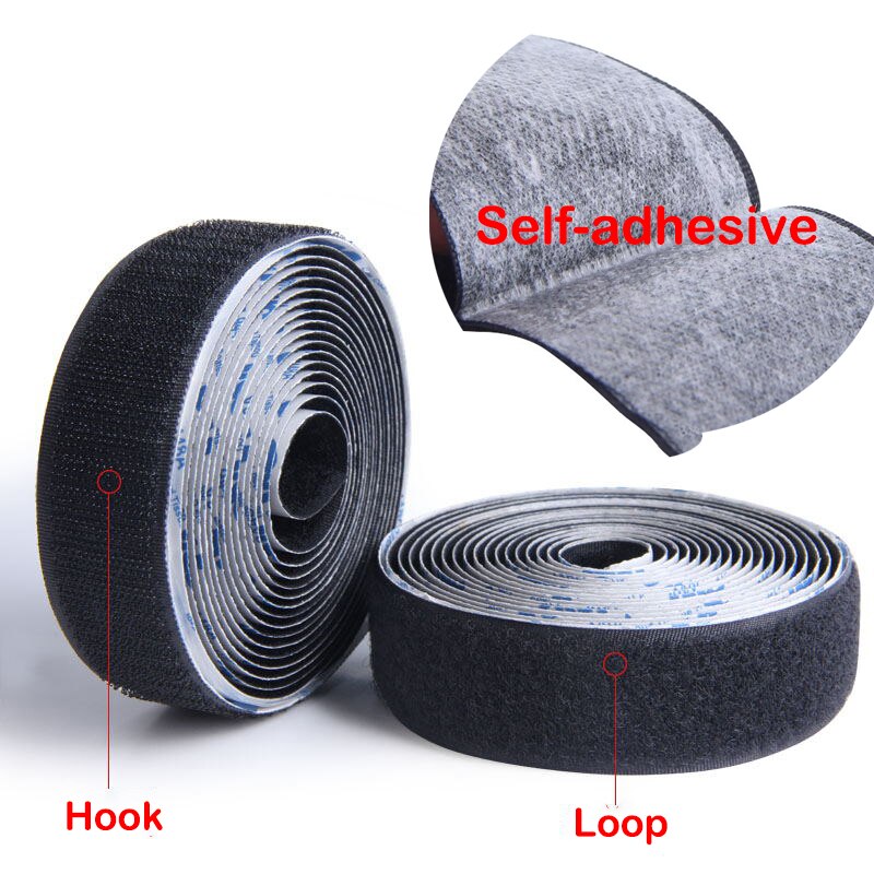 1Meter/Pairs Strong Self adhesive Hook and Loop Fastener Tape nylon sticker velcros adhesive with Glue for DIY 20/25/30/38/50mm