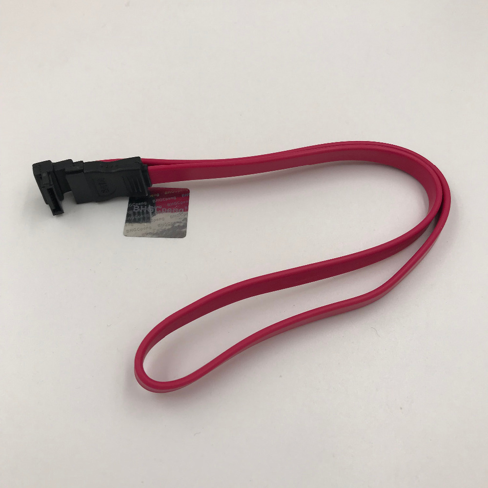 2 Pieces SATA to SATA Cable Straight to Right Angle Serial Flat Data Cable 45cm