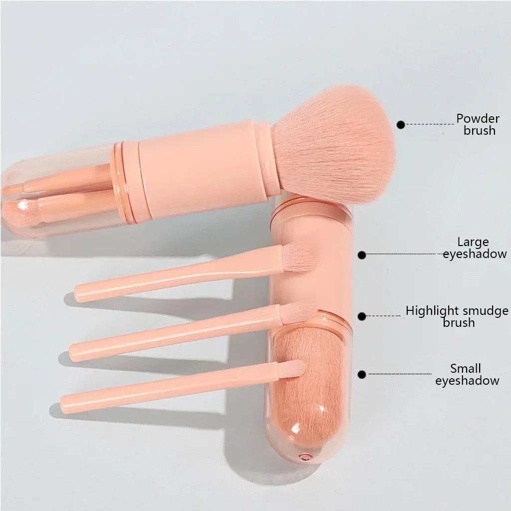 Juego de brochas de maquillaje 4 en 1 portátil multifuncional, escalable, Hash Eye, pincel pequeño de viaje para pintar y tres herramientas de maquillaje de belleza suave