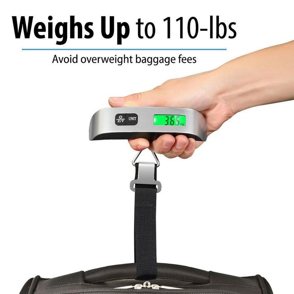 110lb/50Kg Draagbare Digitale Elektronische Bagage Schaal Koffer Opknoping Wegen Bagage Tas Gewicht Weegschaal Reizen Lcd S d2X3