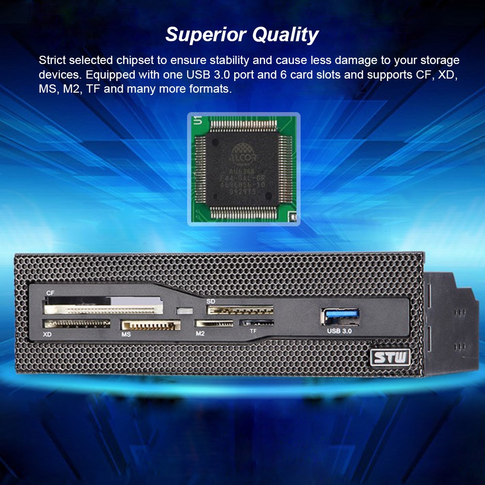 Pc Kaartlezer Stw 5.25 &quot;Interne Media Multifunctionele Dashboard Voorpaneel Usb 3.0 Cf Xd Ms M2 tf Sd Kaartlezer 5.25 Smart