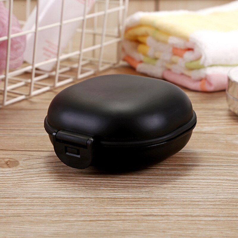 Portable Drain Soap Dishes Plastic Soap Dish with Lid Bathroom Soap Dish Soap Dish Home Shower Travel Hiking Rack Container: black