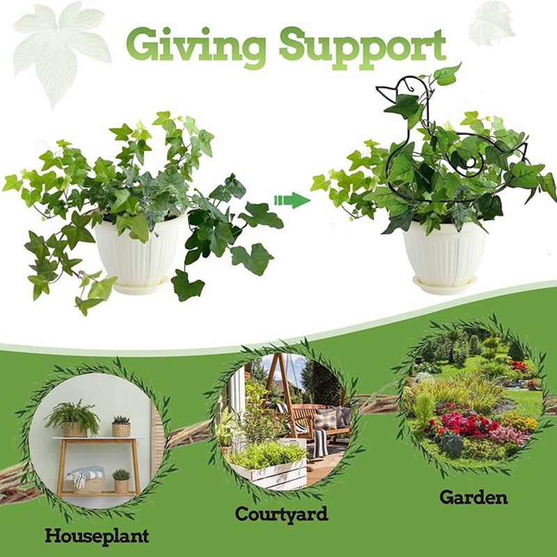 4 Pieces Plant Climbing Rack Indoor Outdoor Potted Plants Holding Bracket Durable Garden Patio Yard Balcony Accessories K0AB