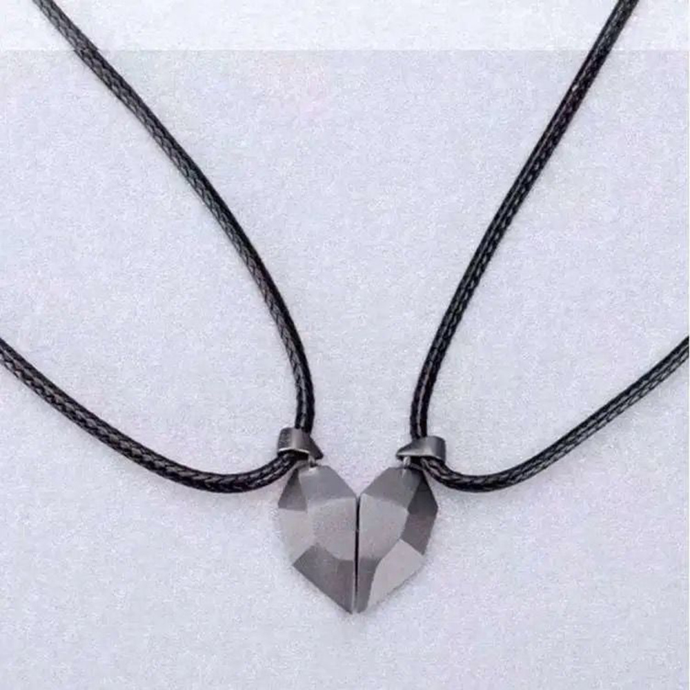 1 Paar Magnetische Paar Hart Vorm Ketting Gothic Punk Stijl Voor Mannen Sieraden Bruiloft Liefhebbers Koppels Valentijnsdag: 4