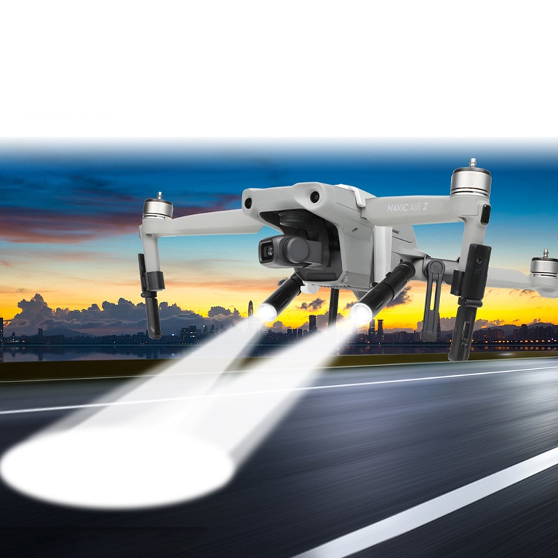 Drone lys nat søgelys lys & med forhøjet landingsudstyr til dji mavic air 2 drone lommelygte lampe tilbehør