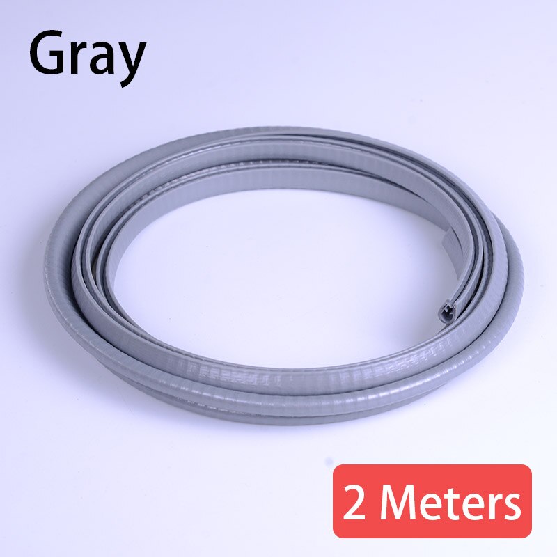 SRIMXS-tira anticolisión para puerta de coche, accesorio con disco de acero, embellecedor de parachoques, borde Protector contra arañazos, sellado, estilo, 2/5M: 2M Gray