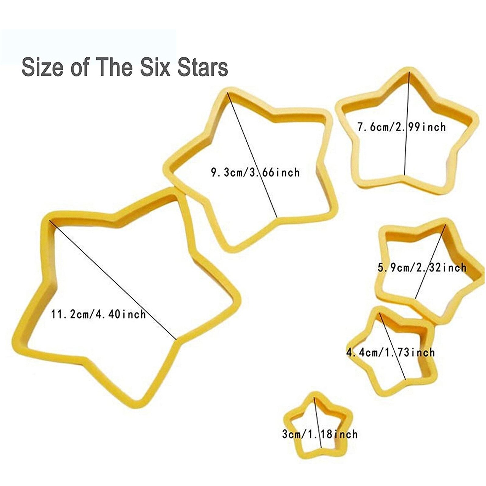 6Pc Sets Kerstboom Cookie Cutter Mold Stars Vorm Fondant Cake Biscuit Cutter Mallen 3D Taart Decoreren Gereedschappen Bakken mallen