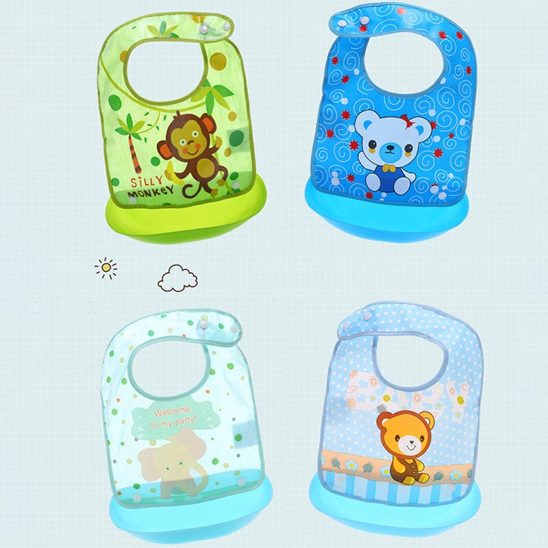1 Pcs Waterproof Baby Bibs Apron Cute Cartoon Baby Bibs Towel Adjustable Detachable Baby Burp Bibs Infant Supplies