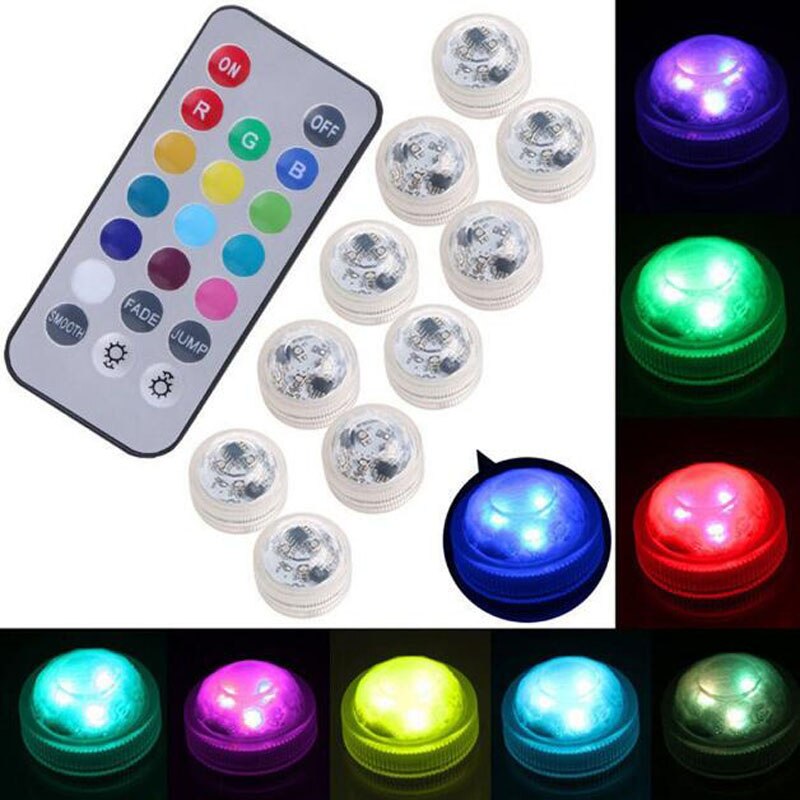 1Pc Waterdichte Zwembad Verlichting Afstandsbediening Rgb Dompelpompen Onderwater Zwembad Water Led Licht Outdoor Pool Party Licht Accessoires