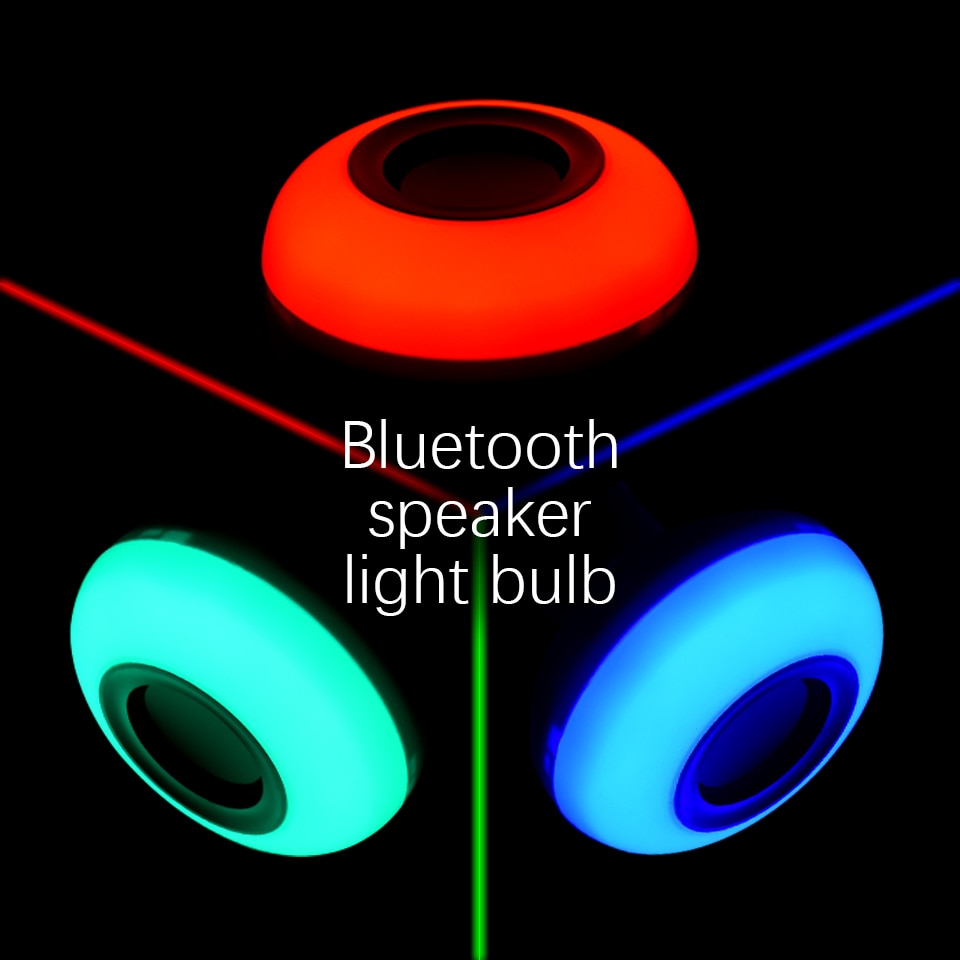 LKLTFX E27 Smart RGB Draadloze Bluetooth Speaker Muziek Dimbare LED lampen Lamp Licht Lamp met 24 Keys Afstandsbediening