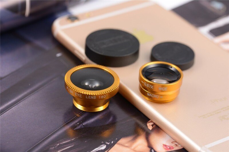 3 In 1 Groothoek Macro Fisheye Lens Kit Met Clip 0.67x Mobiele Telefoon Fish Eye Lens Voor Iphone Lens lentes Mobiele Telefoon