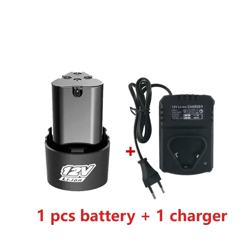 Nuevas baterías recargables de iones de litio de 12 V adecuadas para taladro eléctrico, destornilladores eléctricos, amoladoras angulares, etc. Herramienta eléctrica: Gris