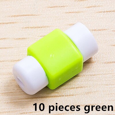 10 stks Mini Leuke Siliconen USB Kabel Protector Data Line Cord Bescherming Case Kabelhaspel Cover Voor iPhone 5 6 6 s 7 Plus 8 Kabel: Groen