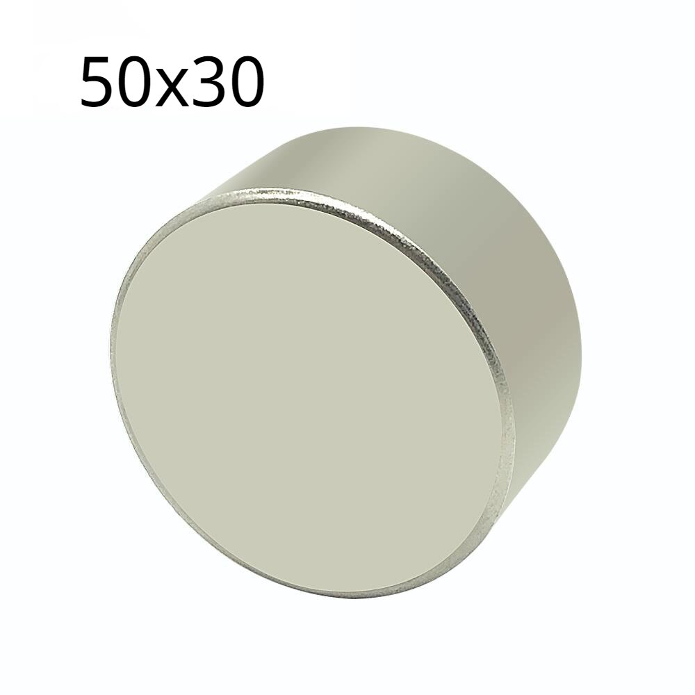 Imán de neodimio N52, 50x30MM, bloque redondo superfuerte, Imanes de tierras raras de 40x20MM, 1 ud.