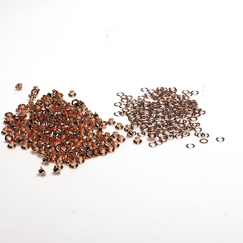 400 Sets 4mm*8mm*4.4mm Rose gold Tone Shoelace Eyelets Garments Grommets Shoes Supplies Sewing Crafts Accessories