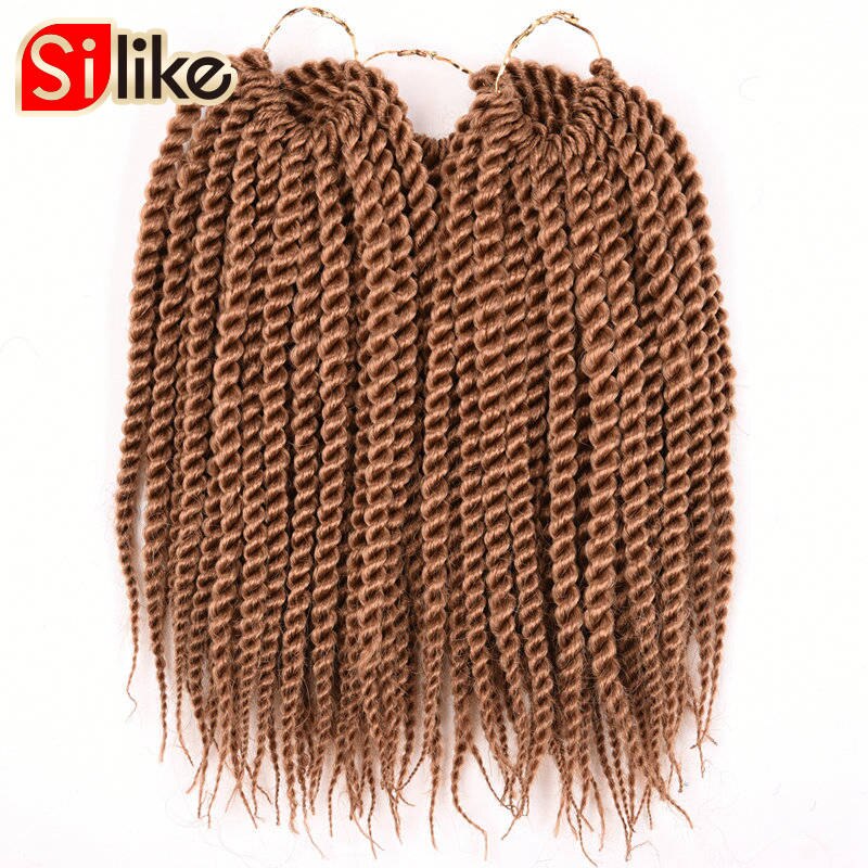 Synthetische Gehaakte Vlechten 24 Wortels Kids Senegalese Twist Haar 10 Inch Haak Twist Vlechten Haar Voor Kid Gehaakte Vlechten Haar: #27