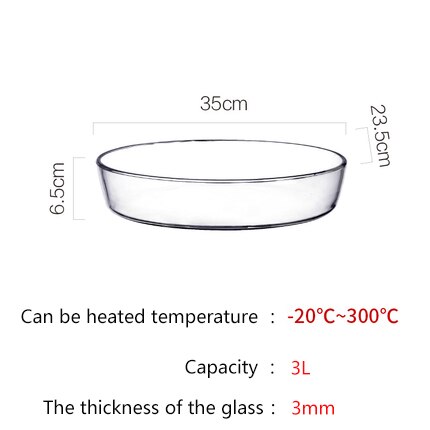 Mdzf sweethome 1l 1.5l 2l glazen ovenschaal rechthoek ovaal bakvorm oven braden lasagne pan voedselopslag: 3l oval
