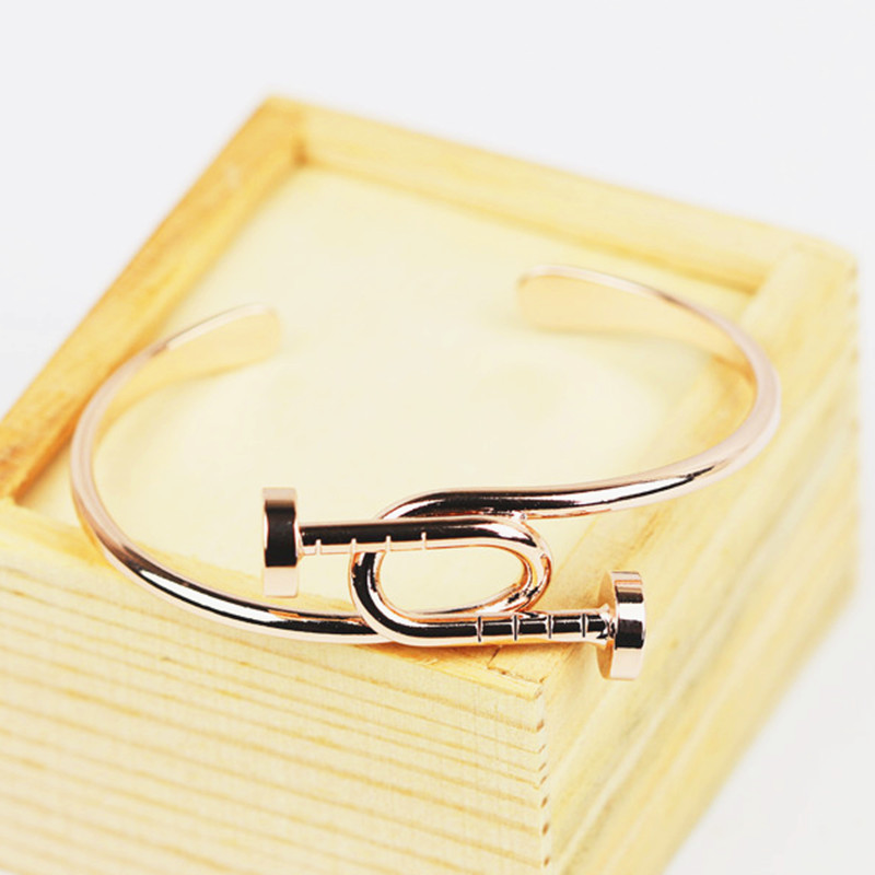 The oval opening Super beautiful Non-mainstream exaggerated personality open bangle bracelet plating rose gold