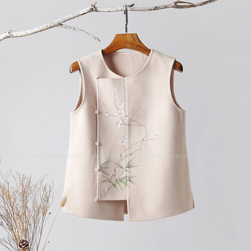 Qipao – gilet sans manches pour femmes, vêtement traditionnel chinois rétro, orientale, décontracté, Tang, Hanfu