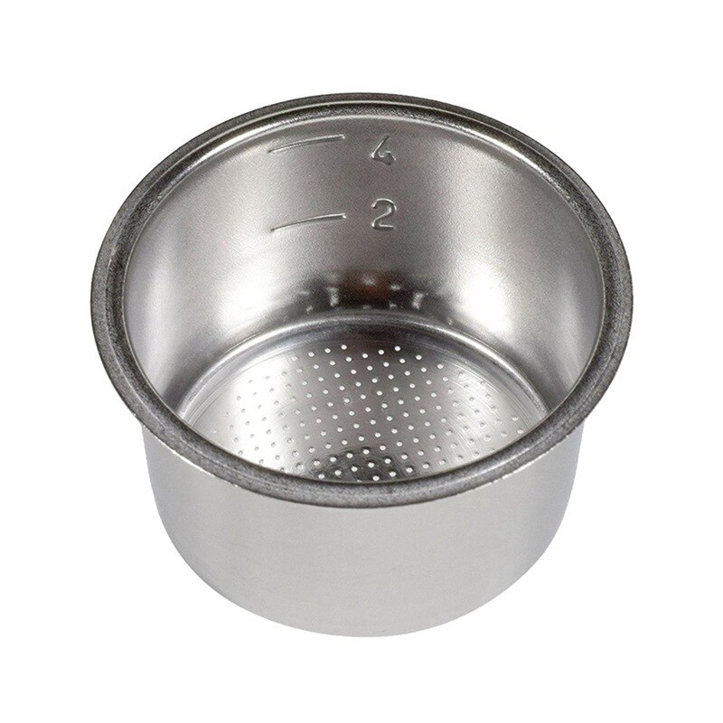 1Stck Kaffee Filter Tasse 51mm Nicht Unter Druck Filter Korb Mit Löffel Pinsel wiederverwendbar Nachfüllbare Kaffee Küche Zubehör: 4 Personen