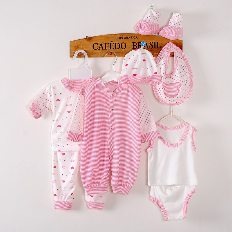 8 stk/sæt nyfødt baby tøj sæt mærke baby dreng/pige tøj 100%  bomuld polka dot undertøj 0-3m m2