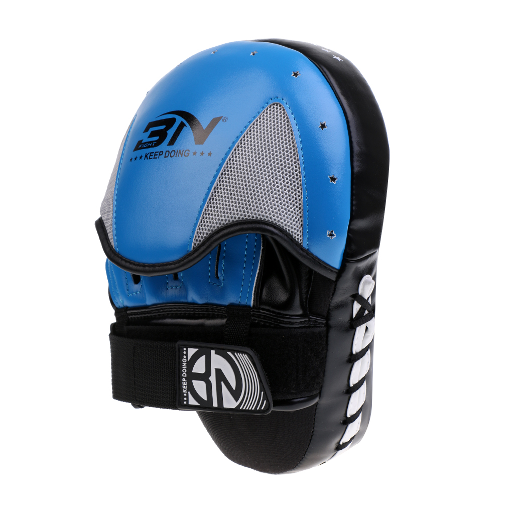 High Density Foam Padding Doel Mma Boksen Mitt Focus Punch Pad Training Glove Karate Muay Thai Pad Voor Rechts Links hand: Blue