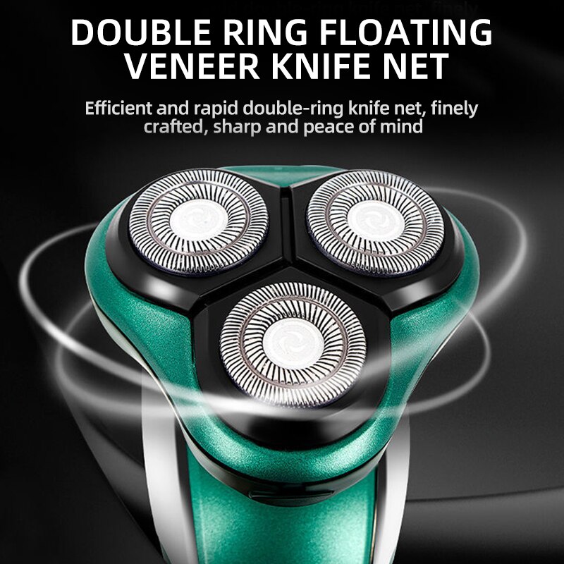 4 In Barbr Oplaadbare Baard Trimmer 4D Elektrische Scheren Wasbare Baard Scheermes Water Proof Usb Elektrische Scheerapparaat Voor Mannen