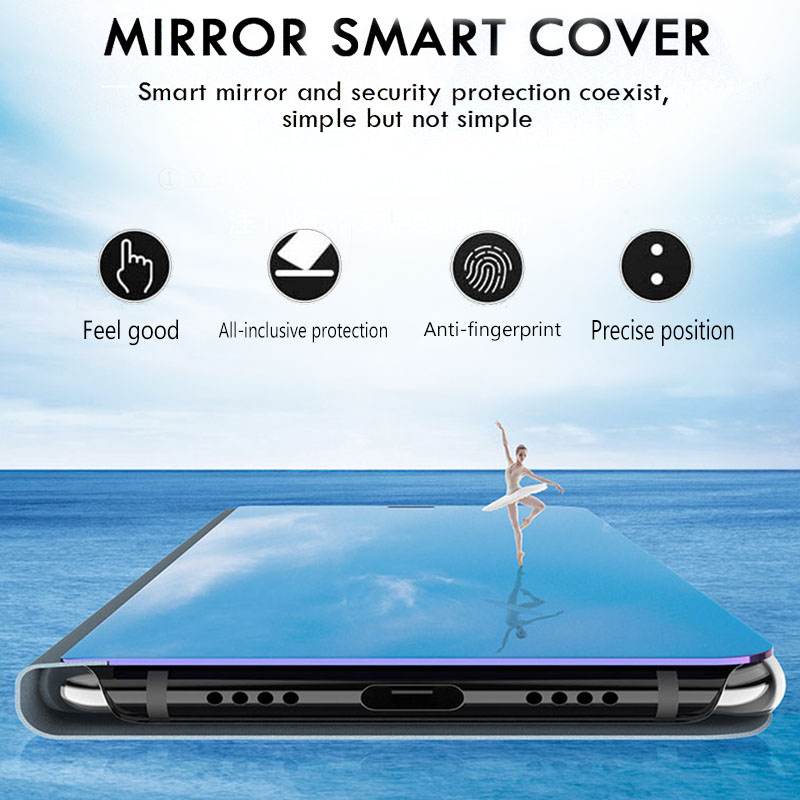 Intelligente Specchio Copertura del telefono di Caso di Vibrazione Per samsung Galaxy a51 sul samsun a71 2019 a515F a715F un 51 71 del basamento di Vibrazione libro funda coque