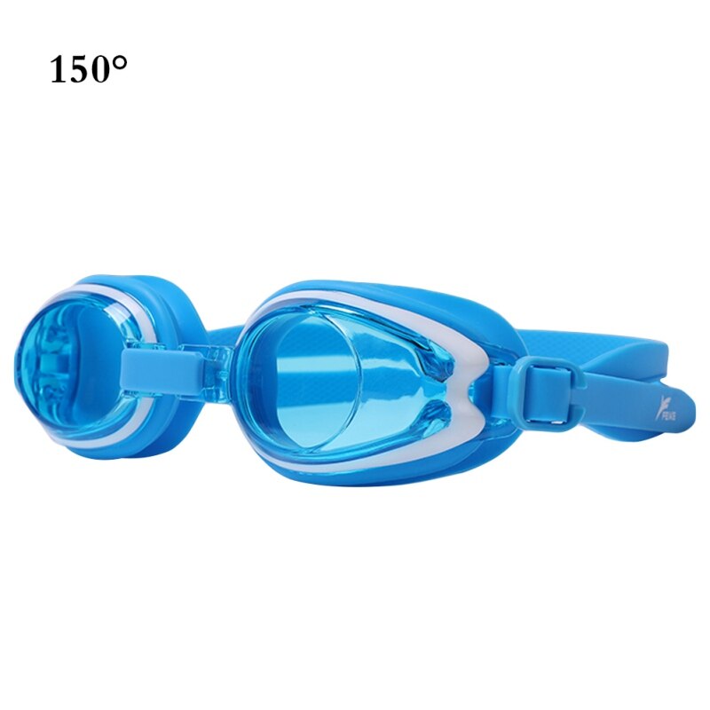 Barn svømmebriller silikone anti-tåge uv beskyttelse belagt vand diopter svømning briller glasmaske barn nærsynethed svømningsbriller 12: 150