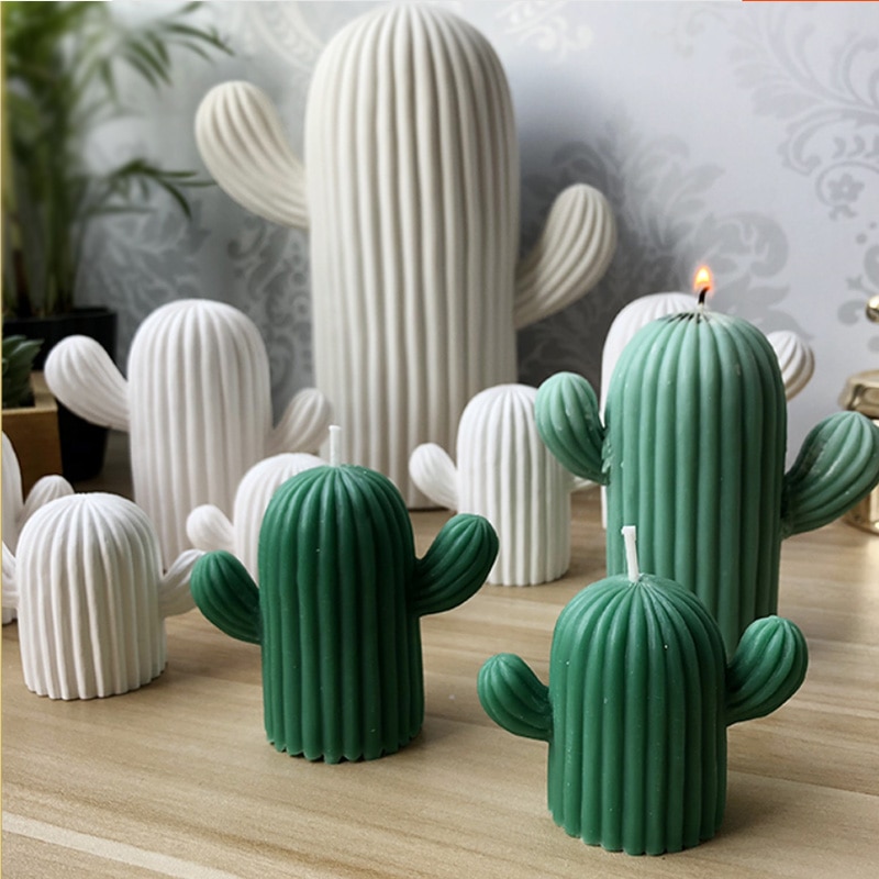 3D meat cactus plant plaster mold home decoration decorative candles mold Succulent cactus Candle forms simulator