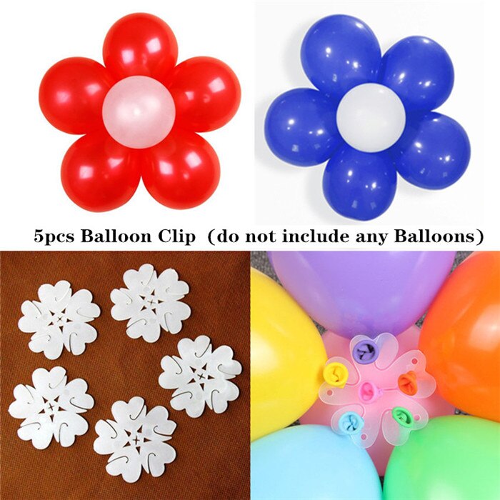 Zwarte Latex Ballon Stand Verjaardagsfeestje Decoraties Volwassen Anniversaire Globos Bruiloft Ballon Boog Nieuwjaar Ballon Helium Ballon: 5pcs-P6-Balloon Clip