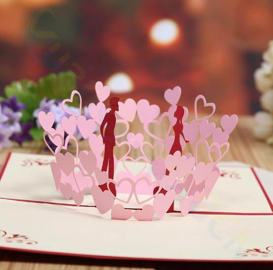 38 -Cartes De Vœux Pop Up En 3D, 38 Styles, Amour Entre Mains, Cadeau D