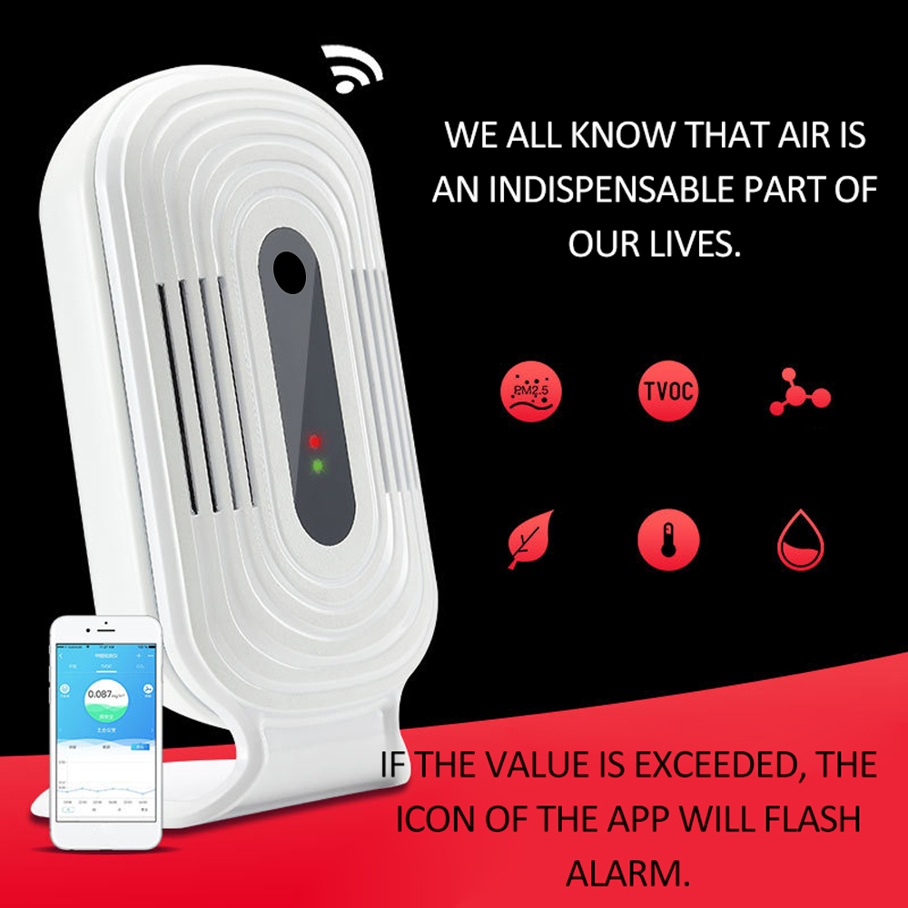 JQ-200/JQ-300 WIFI Smog Meter CO2 HCHO TVOC Air Analysis Tester Detector Sensor Temperature Humidity Monitor
