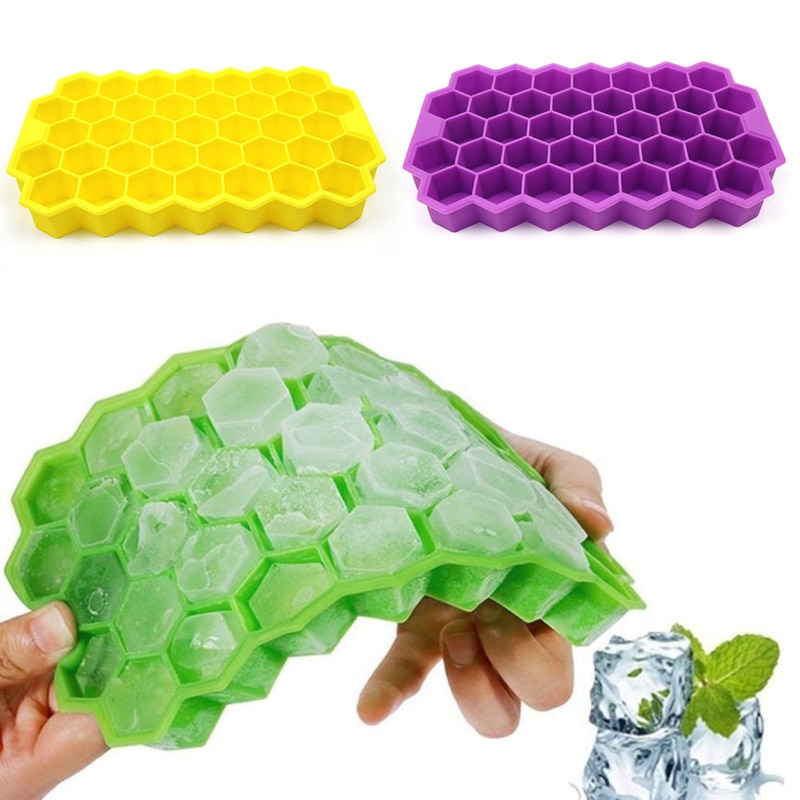 37 cubos moldes silicona cubo de hielo de nido de abeja molde para hacer cubitos de hielo para helado frío bebida cóctel de whisky Popsicle moldes