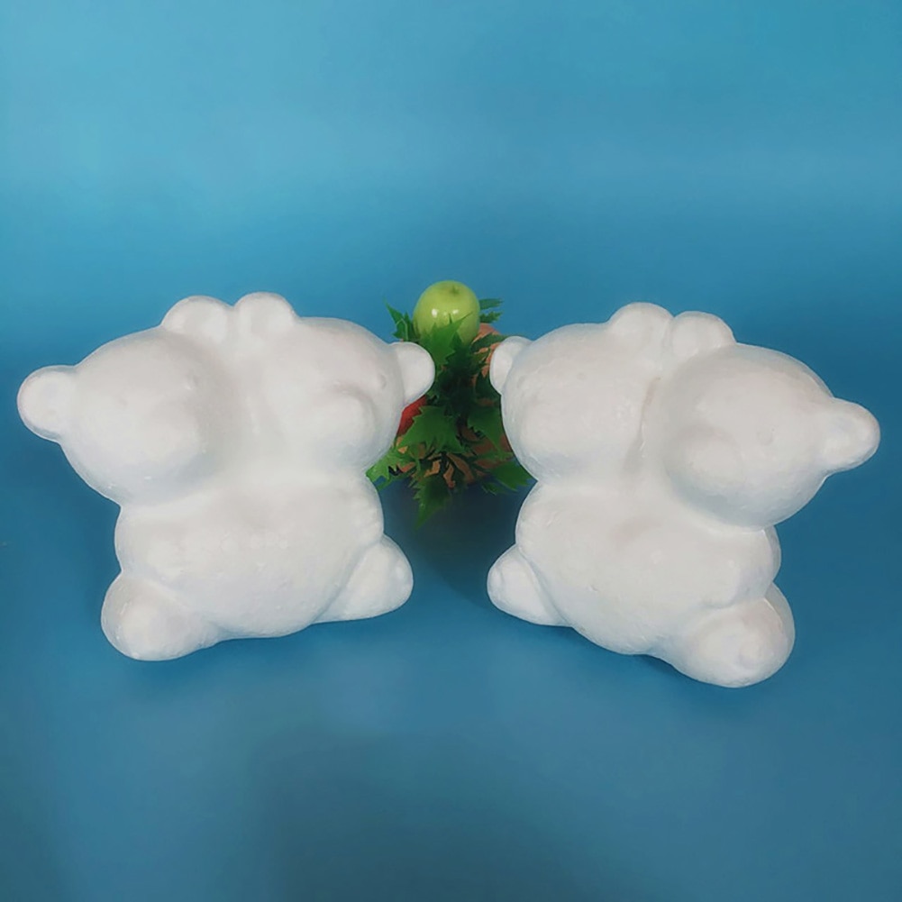 Mousse de polystyrène 2 pièces | Animal Double ours blanc bricolage, artisanat de modélisation, jouets pour fête de noël, décoration de mariage, de nouvel an