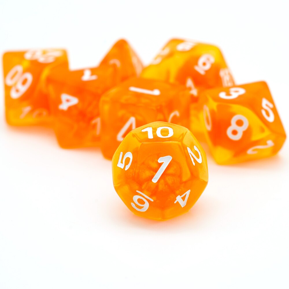 7 sztuk/zestaw pomarańczowy DND kości D & D kości D4 D6 D8 D10 D % D12 D20 wielościenne gry zestaw kości robić gry stołbyć winnym MTG RPG